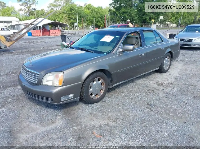 2000 Cadillac Deville Standard VIN: 1G6KD54Y0YU209529 Lot: 42249325