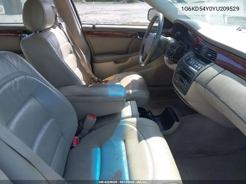 2000 Cadillac Deville Standard VIN: 1G6KD54Y0YU209529 Lot: 42249325