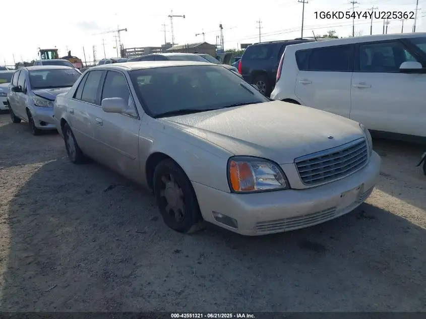 2000 Cadillac Deville Standard VIN: 1G6KD54Y4YU225362 Lot: 42551321