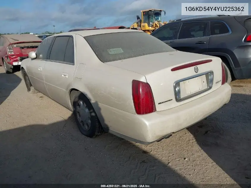 2000 Cadillac Deville Standard VIN: 1G6KD54Y4YU225362 Lot: 42551321