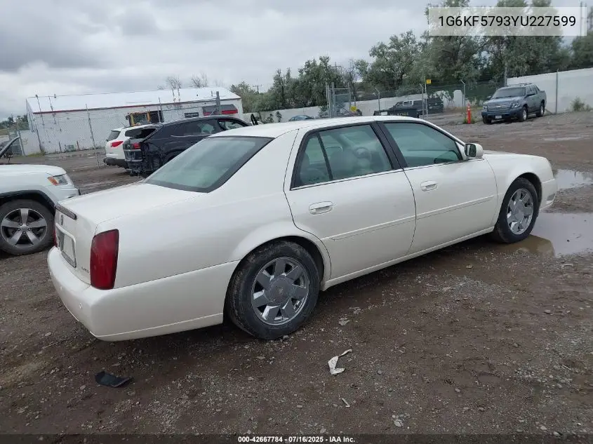 2000 Cadillac Deville Dts VIN: 1G6KF5793YU227599 Lot: 42667784