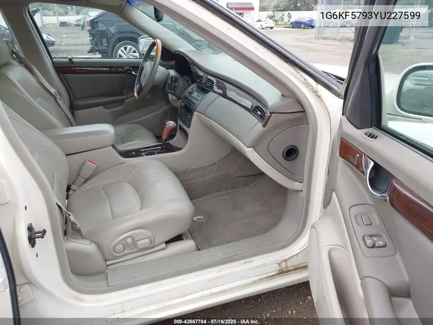 2000 Cadillac Deville Dts VIN: 1G6KF5793YU227599 Lot: 42667784