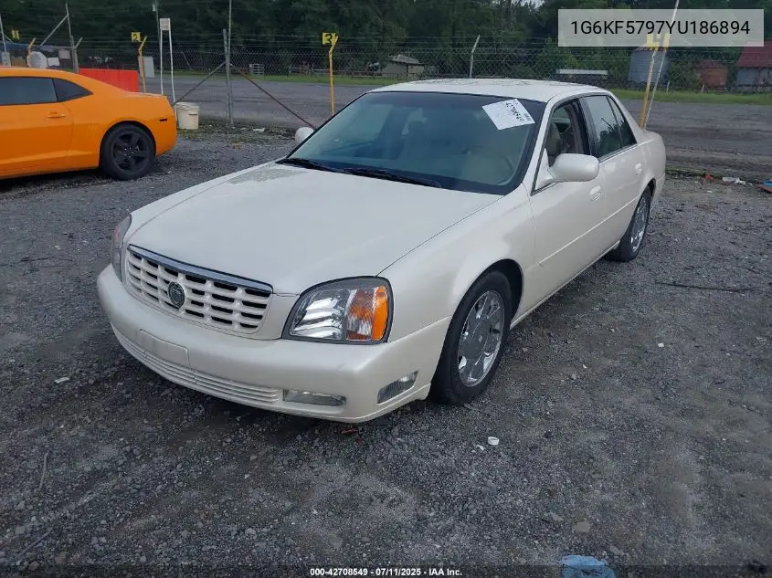 2000 Cadillac Deville Dts VIN: 1G6KF5797YU186894 Lot: 42708549