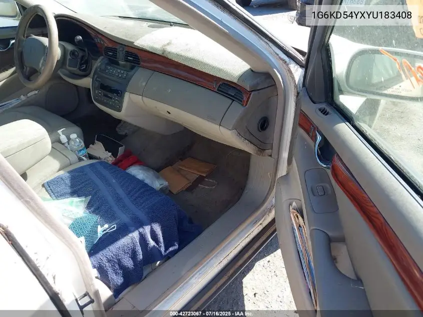 2000 Cadillac Deville VIN: 1G6KD54YXYU183408 Lot: 42723067