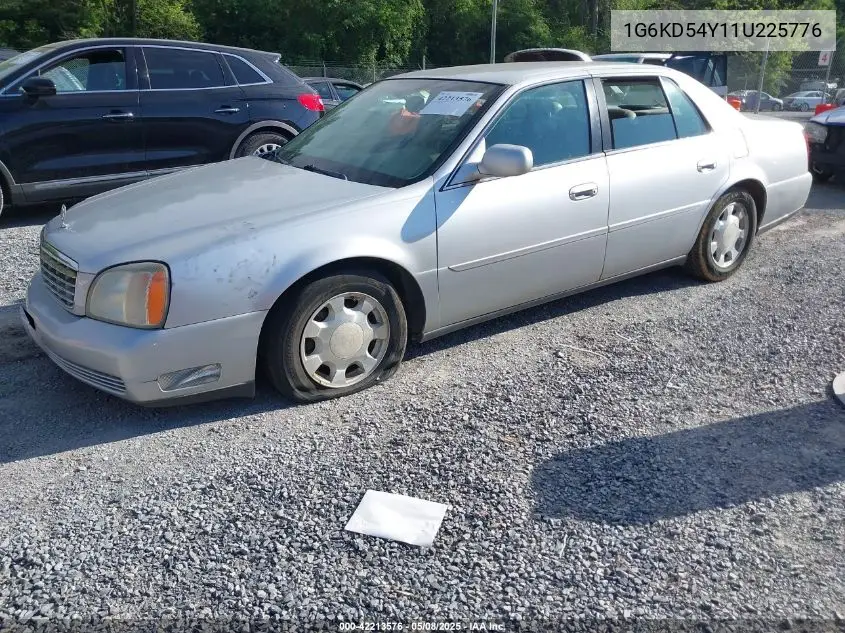 2001 Cadillac Deville Standard W/W20 VIN: 1G6KD54Y11U225776 Lot: 42213576
