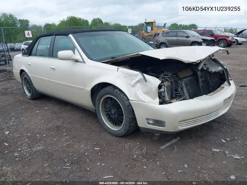 2001 Cadillac Deville Standard W/W20 VIN: 1G6KD54YX1U239255 Lot: 42253880
