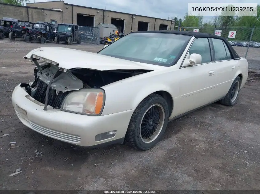 2001 Cadillac Deville Standard W/W20 VIN: 1G6KD54YX1U239255 Lot: 42253880