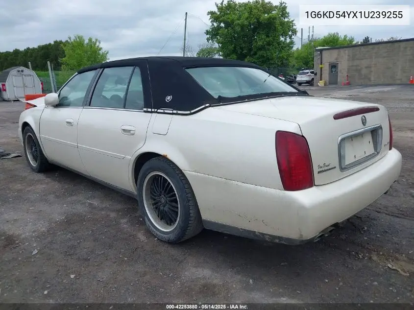 2001 Cadillac Deville Standard W/W20 VIN: 1G6KD54YX1U239255 Lot: 42253880