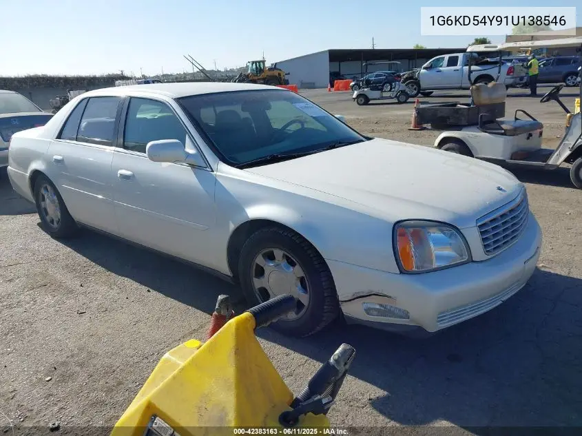 2001 Cadillac Deville Standard VIN: 1G6KD54Y91U138546 Lot: 42383163