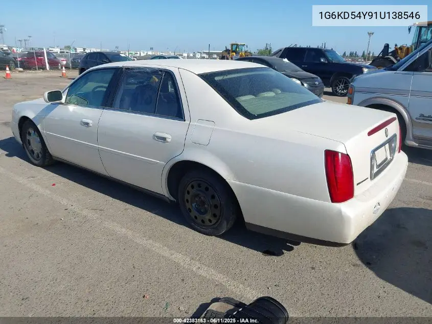 2001 Cadillac Deville Standard VIN: 1G6KD54Y91U138546 Lot: 42383163