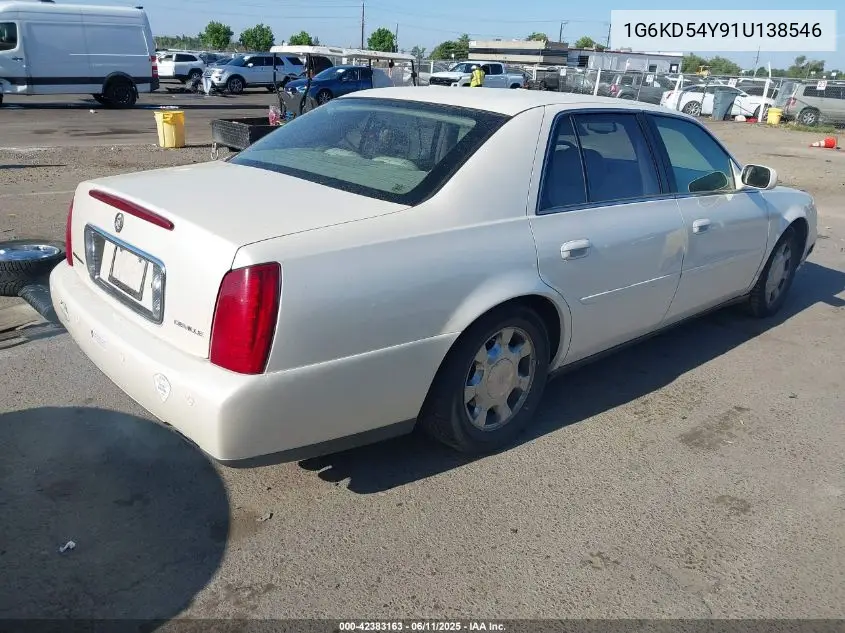 2001 Cadillac Deville Standard VIN: 1G6KD54Y91U138546 Lot: 42383163