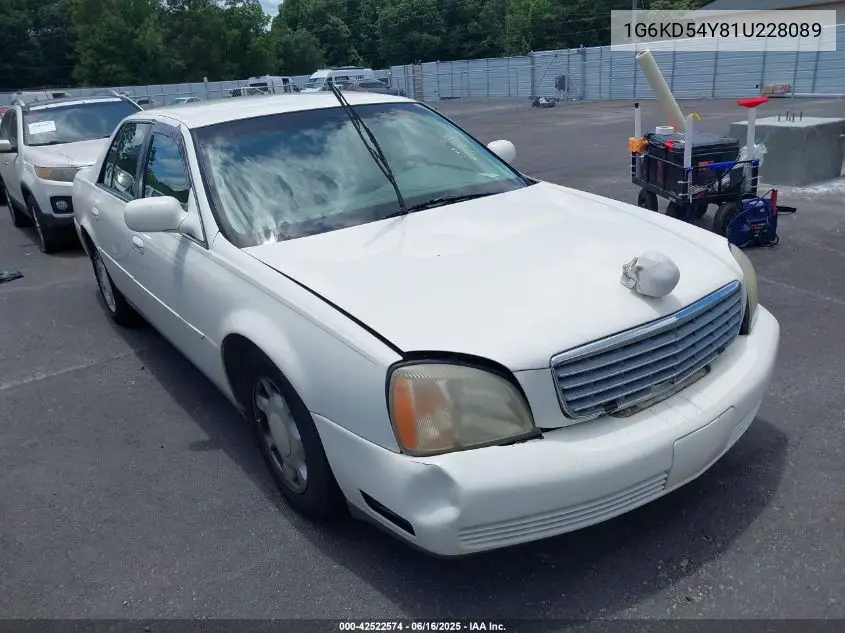 2001 Cadillac Deville Standard W/W20 VIN: 1G6KD54Y81U228089 Lot: 42522574