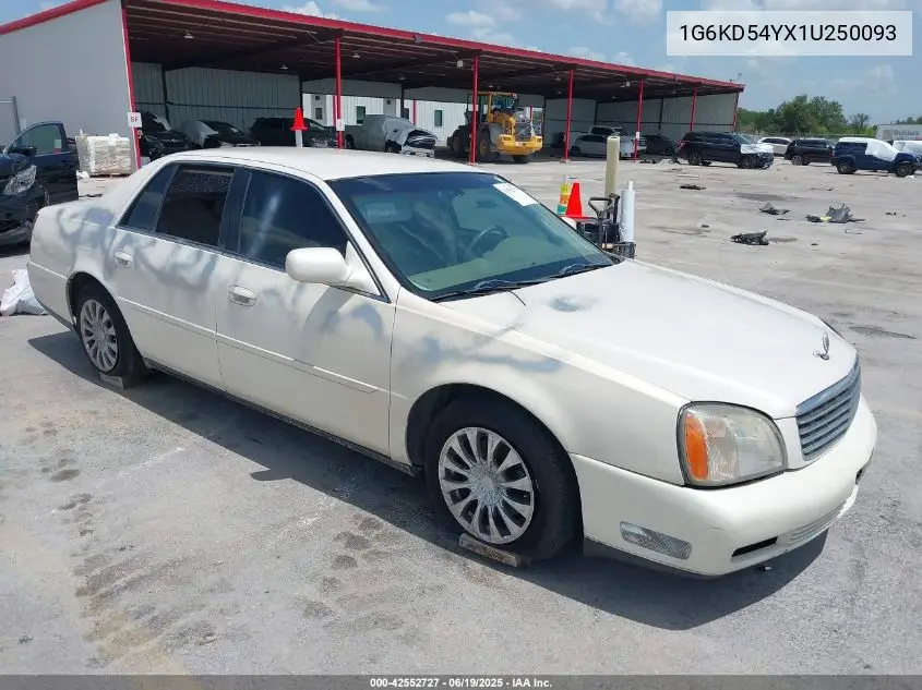 2001 Cadillac Deville Standard VIN: 1G6KD54YX1U250093 Lot: 42552727