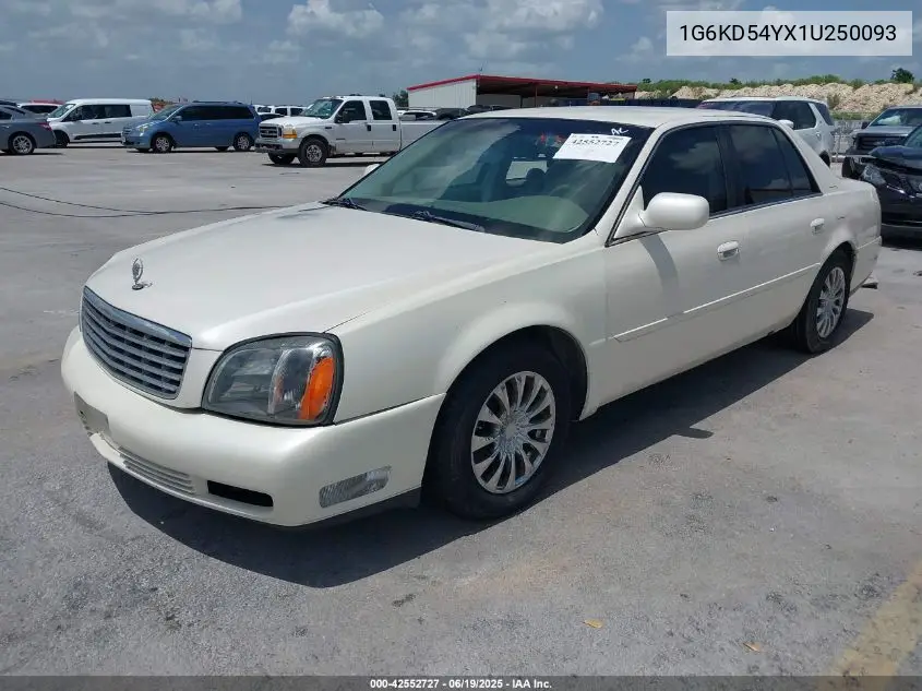 2001 Cadillac Deville Standard VIN: 1G6KD54YX1U250093 Lot: 42552727