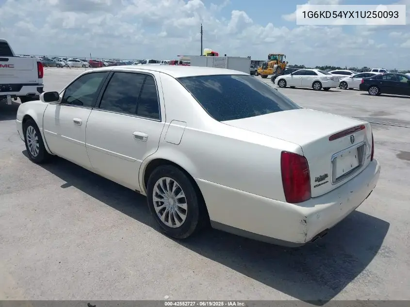 2001 Cadillac Deville Standard VIN: 1G6KD54YX1U250093 Lot: 42552727