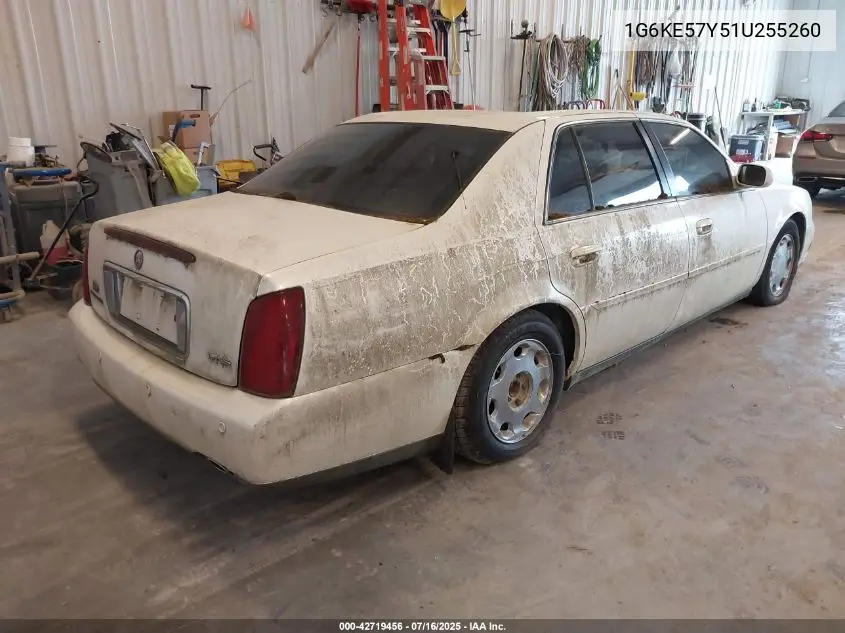 2001 Cadillac Deville Dhs VIN: 1G6KE57Y51U255260 Lot: 42719456