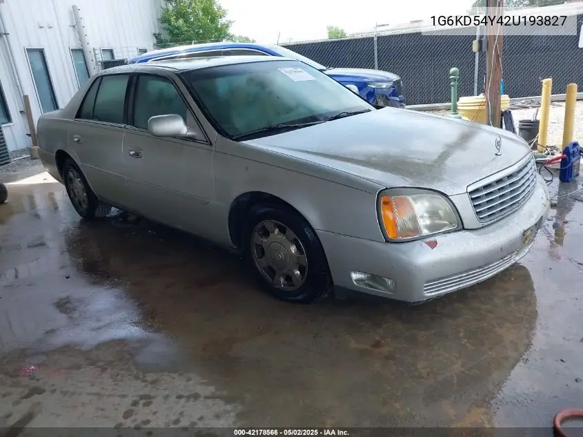 2002 Cadillac Deville Standard VIN: 1G6KD54Y42U193827 Lot: 42178566