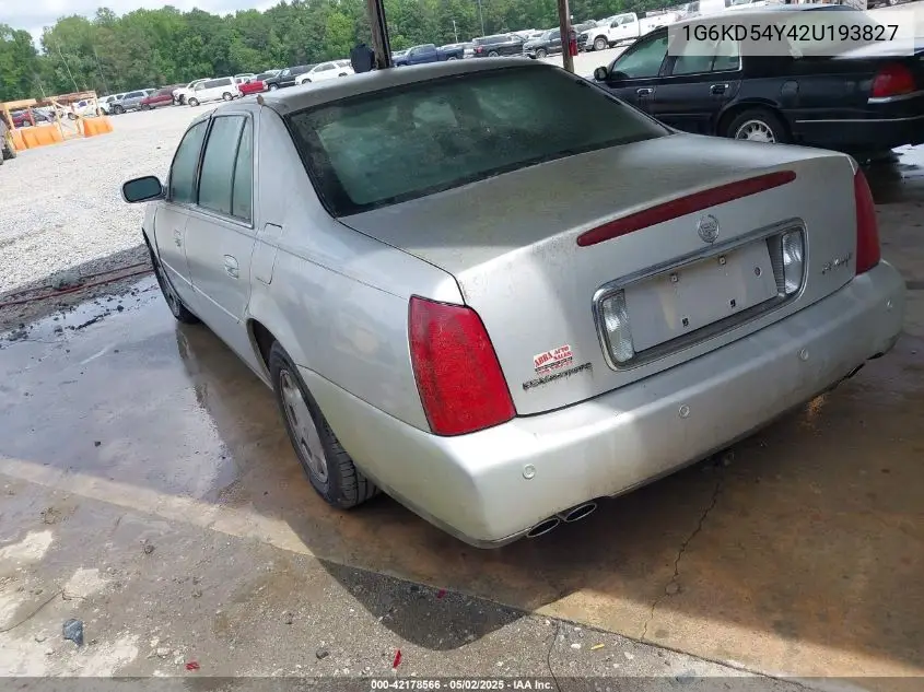 2002 Cadillac Deville Standard VIN: 1G6KD54Y42U193827 Lot: 42178566