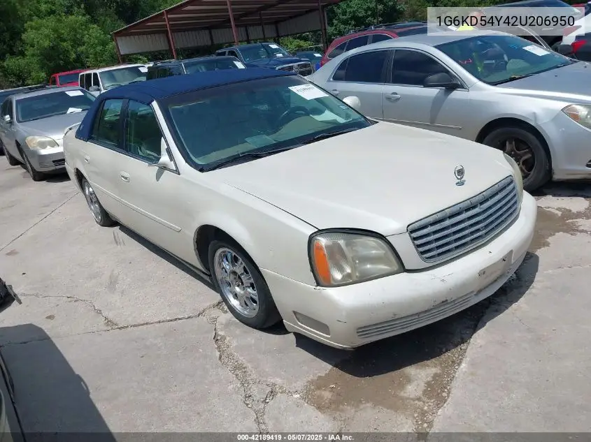 2002 Cadillac Deville Standard VIN: 1G6KD54Y42U206950 Lot: 42189419