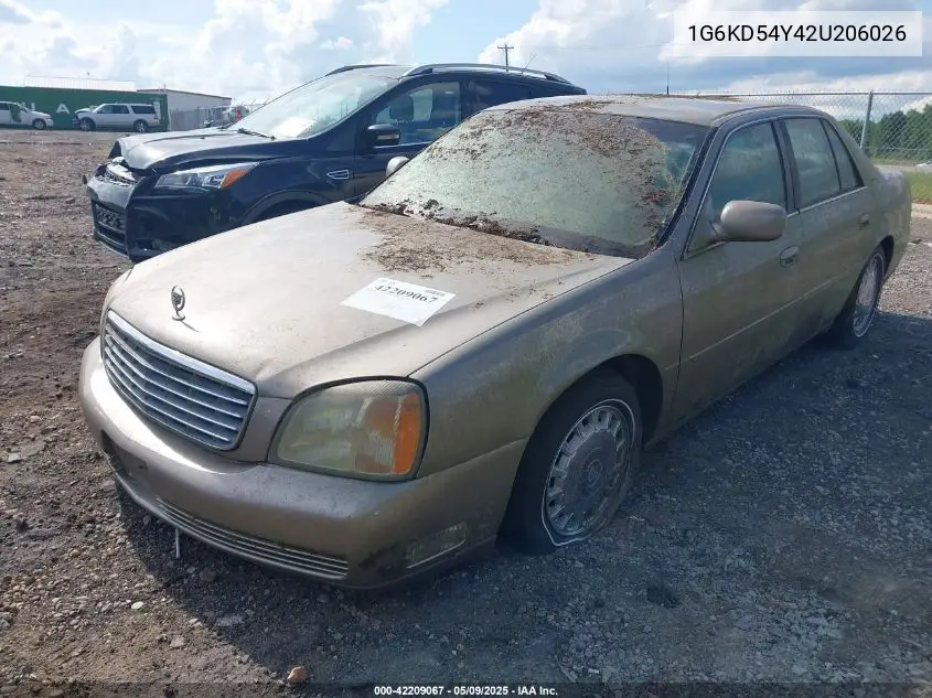 2002 Cadillac Deville Standard VIN: 1G6KD54Y42U206026 Lot: 42209067