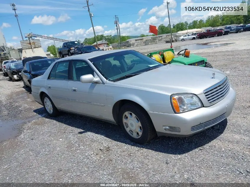 2002 Cadillac Deville Standard VIN: 1G6KD54Y42U233534 Lot: 42235307