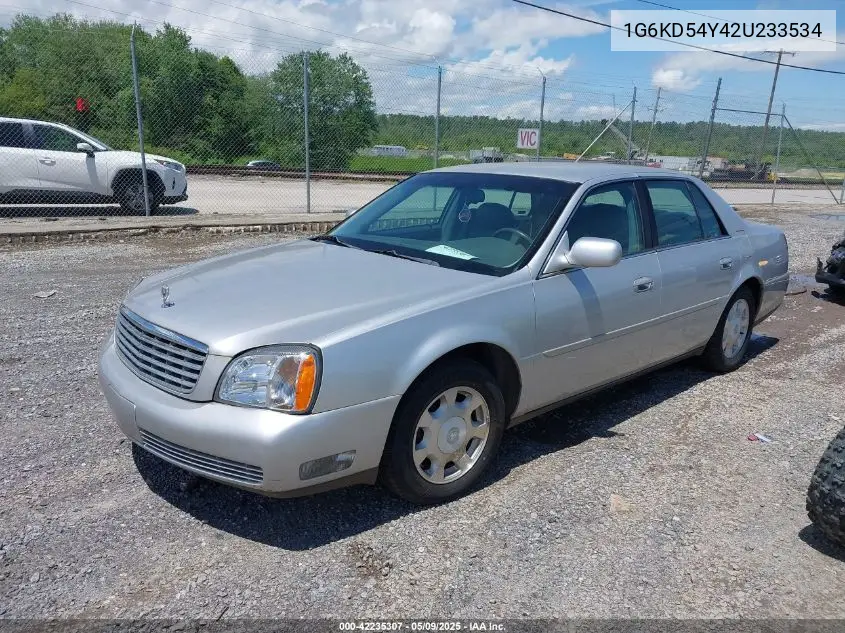 2002 Cadillac Deville Standard VIN: 1G6KD54Y42U233534 Lot: 42235307
