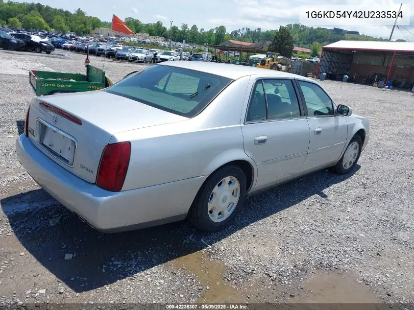 2002 Cadillac Deville Standard VIN: 1G6KD54Y42U233534 Lot: 42235307