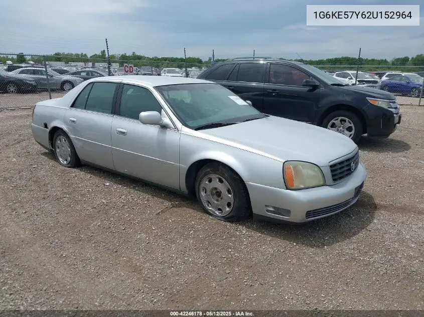 2002 Cadillac Deville Dhs VIN: 1G6KE57Y62U152964 Lot: 42246178