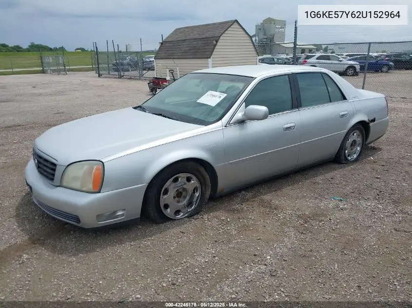 2002 Cadillac Deville Dhs VIN: 1G6KE57Y62U152964 Lot: 42246178