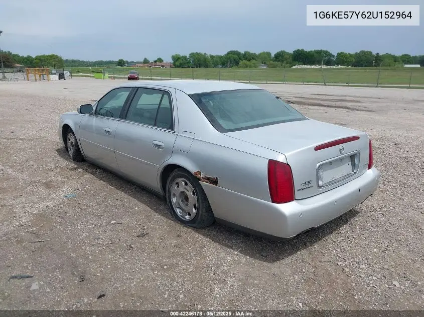 2002 Cadillac Deville Dhs VIN: 1G6KE57Y62U152964 Lot: 42246178