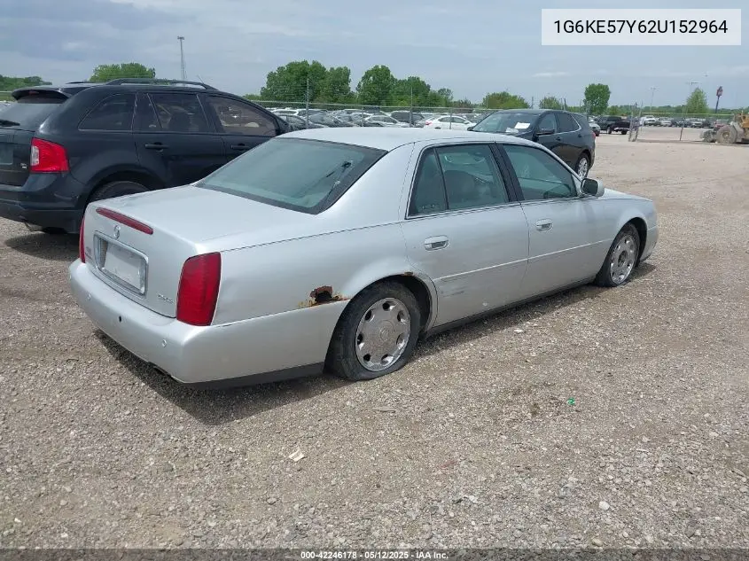 2002 Cadillac Deville Dhs VIN: 1G6KE57Y62U152964 Lot: 42246178