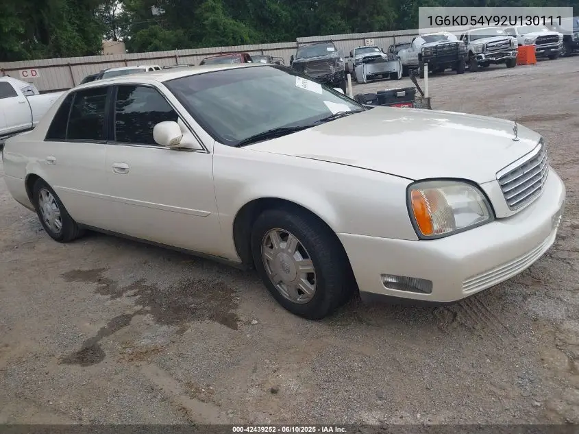 2002 Cadillac Deville Standard VIN: 1G6KD54Y92U130111 Lot: 42439252