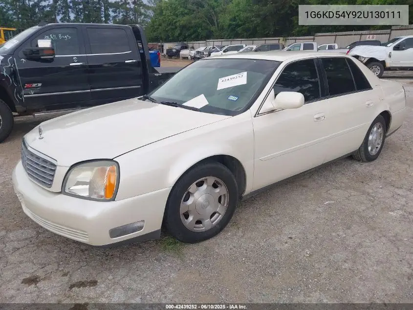 2002 Cadillac Deville Standard VIN: 1G6KD54Y92U130111 Lot: 42439252