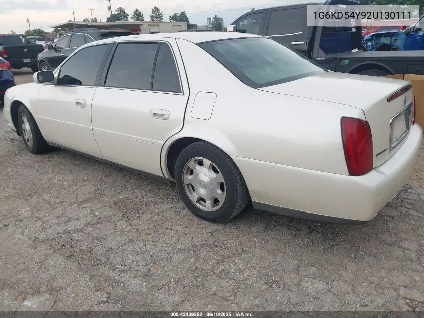2002 Cadillac Deville Standard VIN: 1G6KD54Y92U130111 Lot: 42439252
