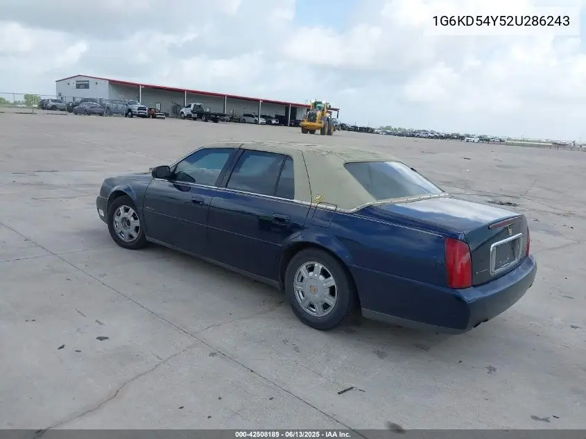 2002 Cadillac Deville Standard VIN: 1G6KD54Y52U286243 Lot: 42508189