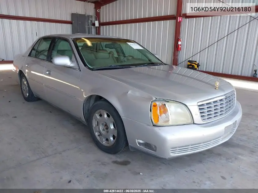 2002 Cadillac Deville Standard VIN: 1G6KD54Y92U216180 Lot: 42614433