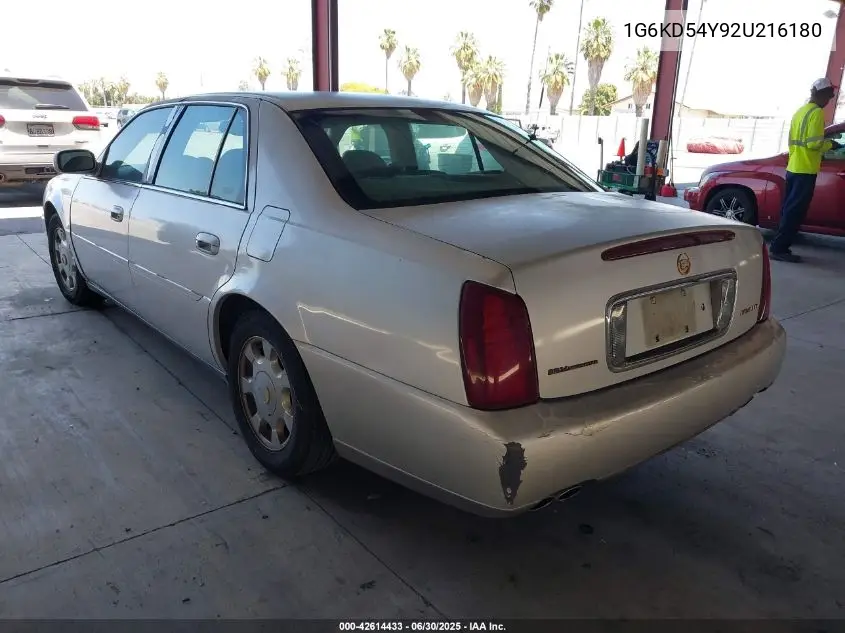 2002 Cadillac Deville Standard VIN: 1G6KD54Y92U216180 Lot: 42614433