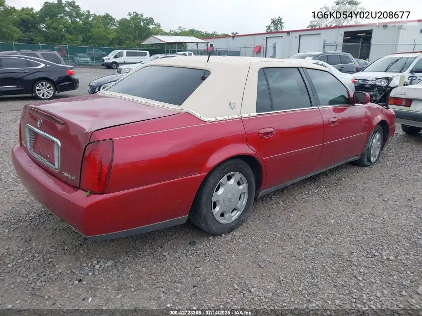 2002 Cadillac Deville VIN: 1G6KD54Y02U208677 Lot: 42723306