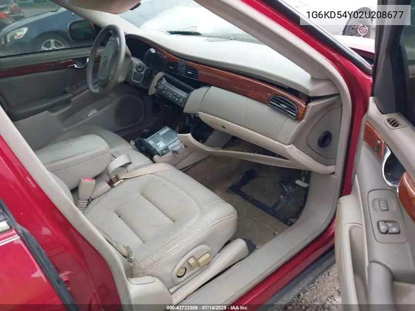 2002 Cadillac Deville VIN: 1G6KD54Y02U208677 Lot: 42723306