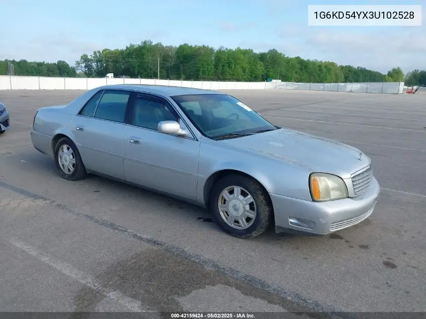 2003 Cadillac Deville Standard VIN: 1G6KD54YX3U102528 Lot: 42159424
