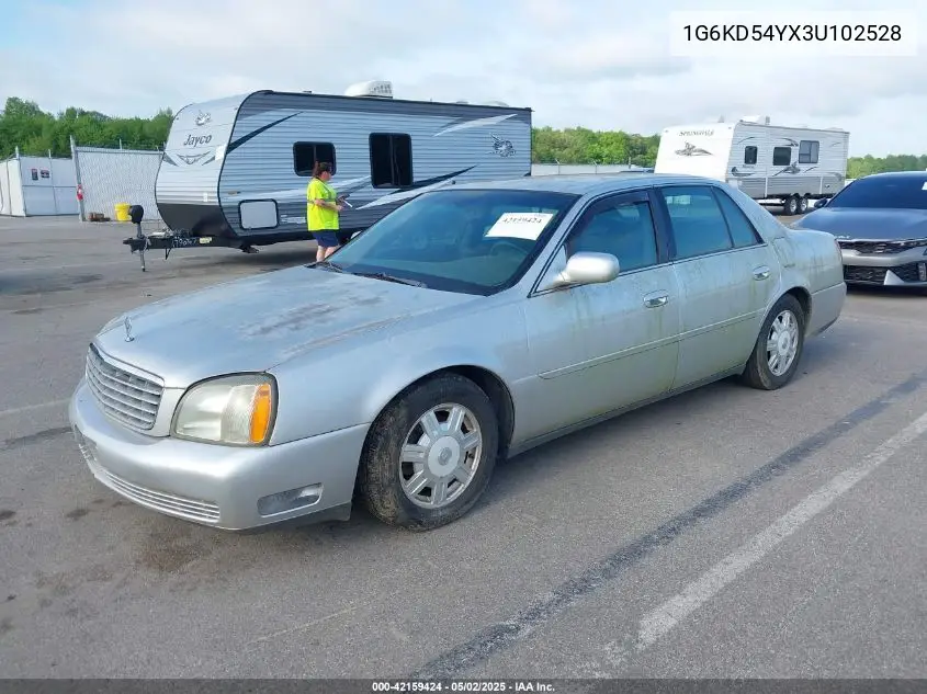 2003 Cadillac Deville Standard VIN: 1G6KD54YX3U102528 Lot: 42159424