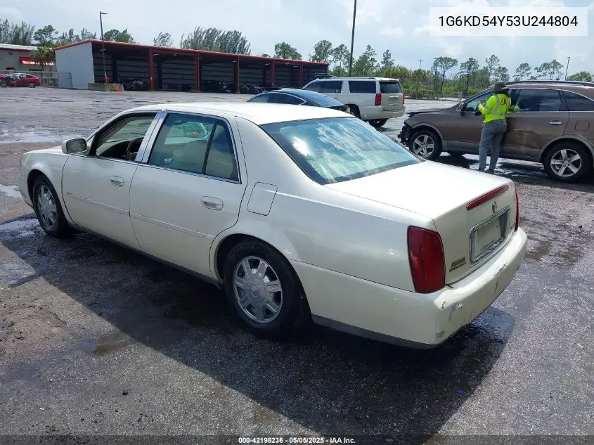 2003 Cadillac Deville VIN: 1G6KD54Y53U244804 Lot: 42198236