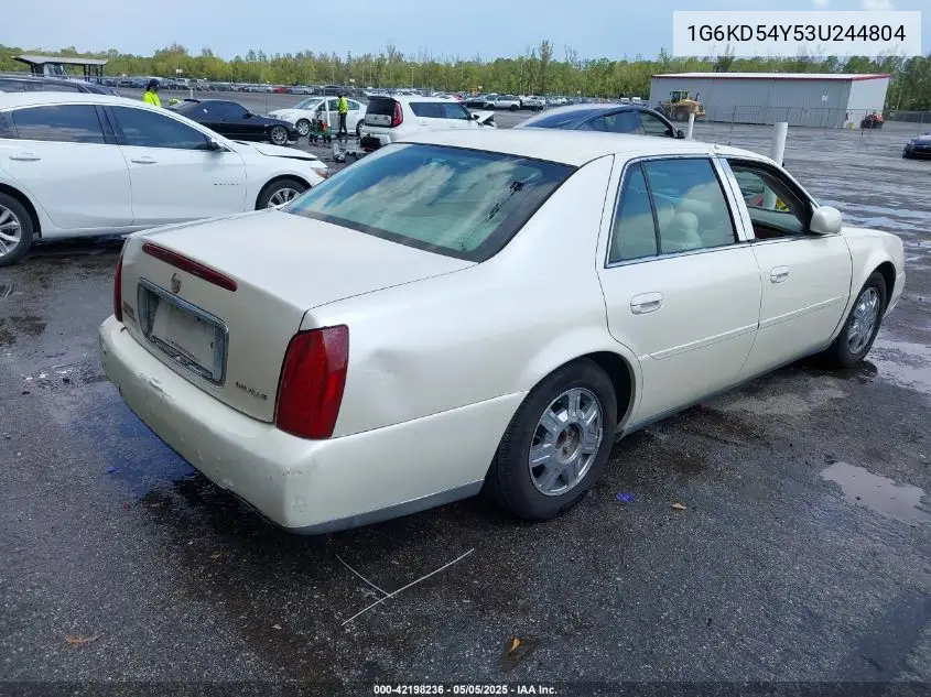 2003 Cadillac Deville VIN: 1G6KD54Y53U244804 Lot: 42198236