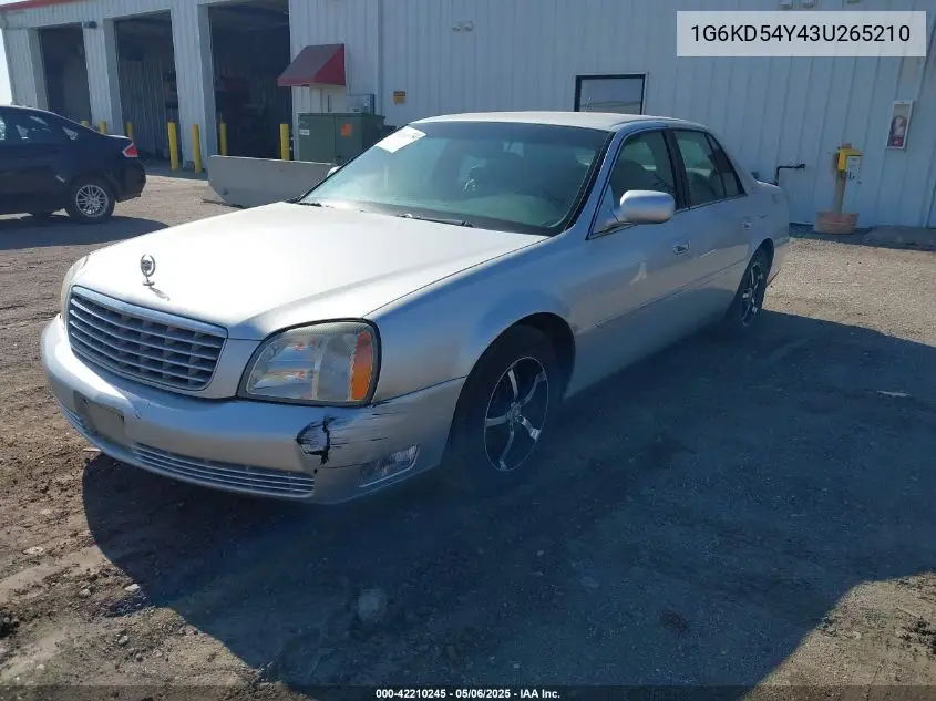 2003 Cadillac Deville Standard VIN: 1G6KD54Y43U265210 Lot: 42210245