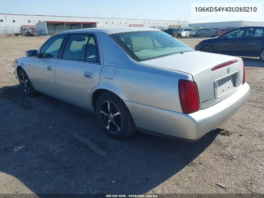 2003 Cadillac Deville Standard VIN: 1G6KD54Y43U265210 Lot: 42210245