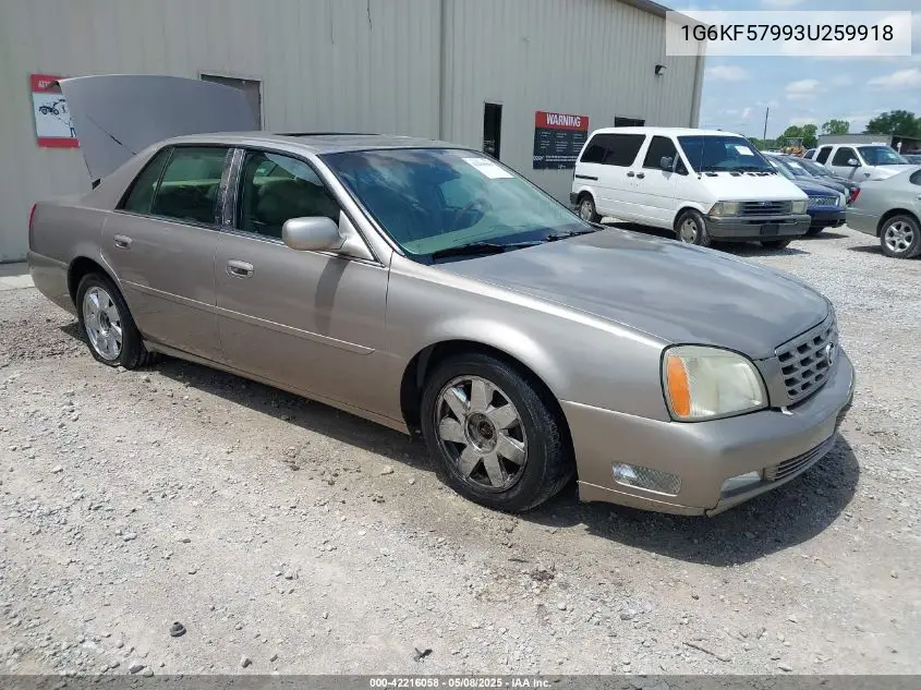 2003 Cadillac Deville Dts VIN: 1G6KF57993U259918 Lot: 42216058
