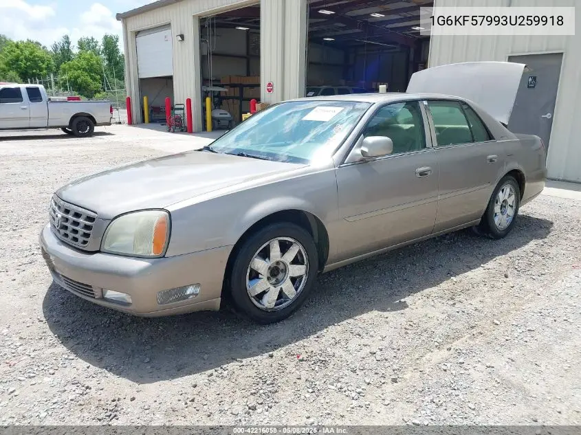 2003 Cadillac Deville Dts VIN: 1G6KF57993U259918 Lot: 42216058