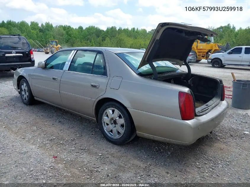 2003 Cadillac Deville Dts VIN: 1G6KF57993U259918 Lot: 42216058
