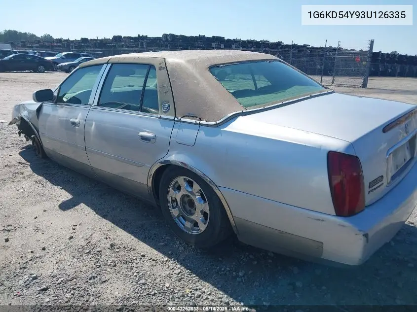 2003 Cadillac Deville Standard VIN: 1G6KD54Y93U126335 Lot: 42262833