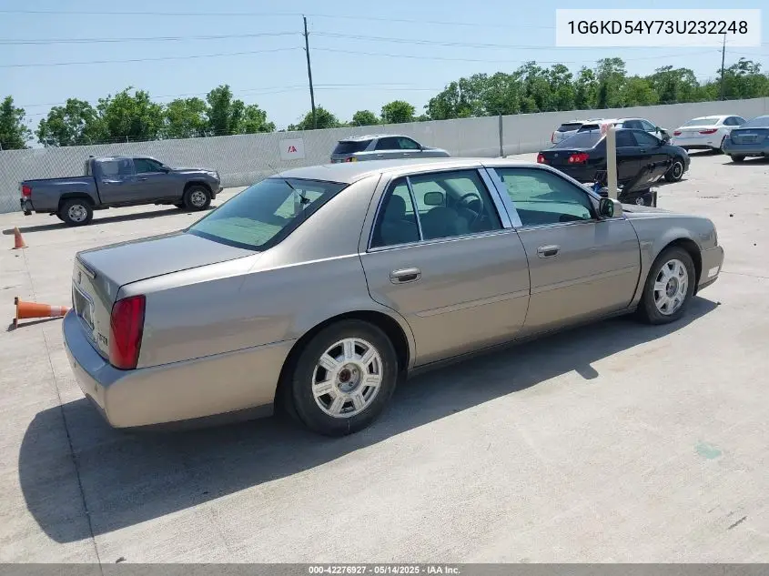 2003 Cadillac Deville Standard VIN: 1G6KD54Y73U232248 Lot: 42276927